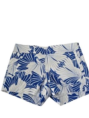 J. Crew Stretch 4" Floral Printed Chino Short 2 Blue Grotto Ivory Casual